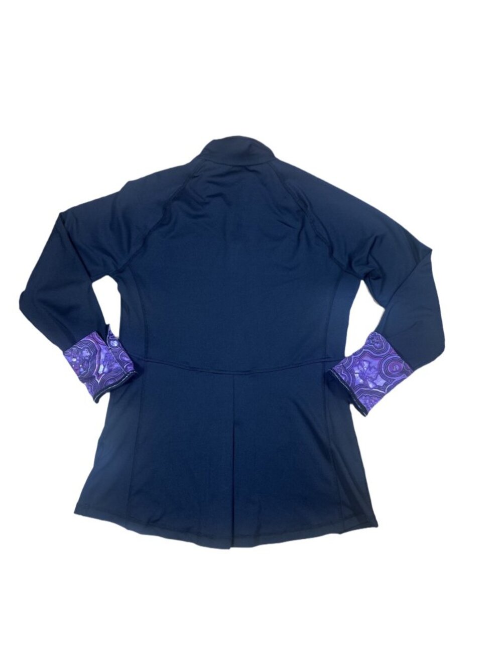 ✨ Danskin Black Full Zip Activewear Jacket Medium Purple Paisley Trim Yoga ✨ - Picture 4 of 6